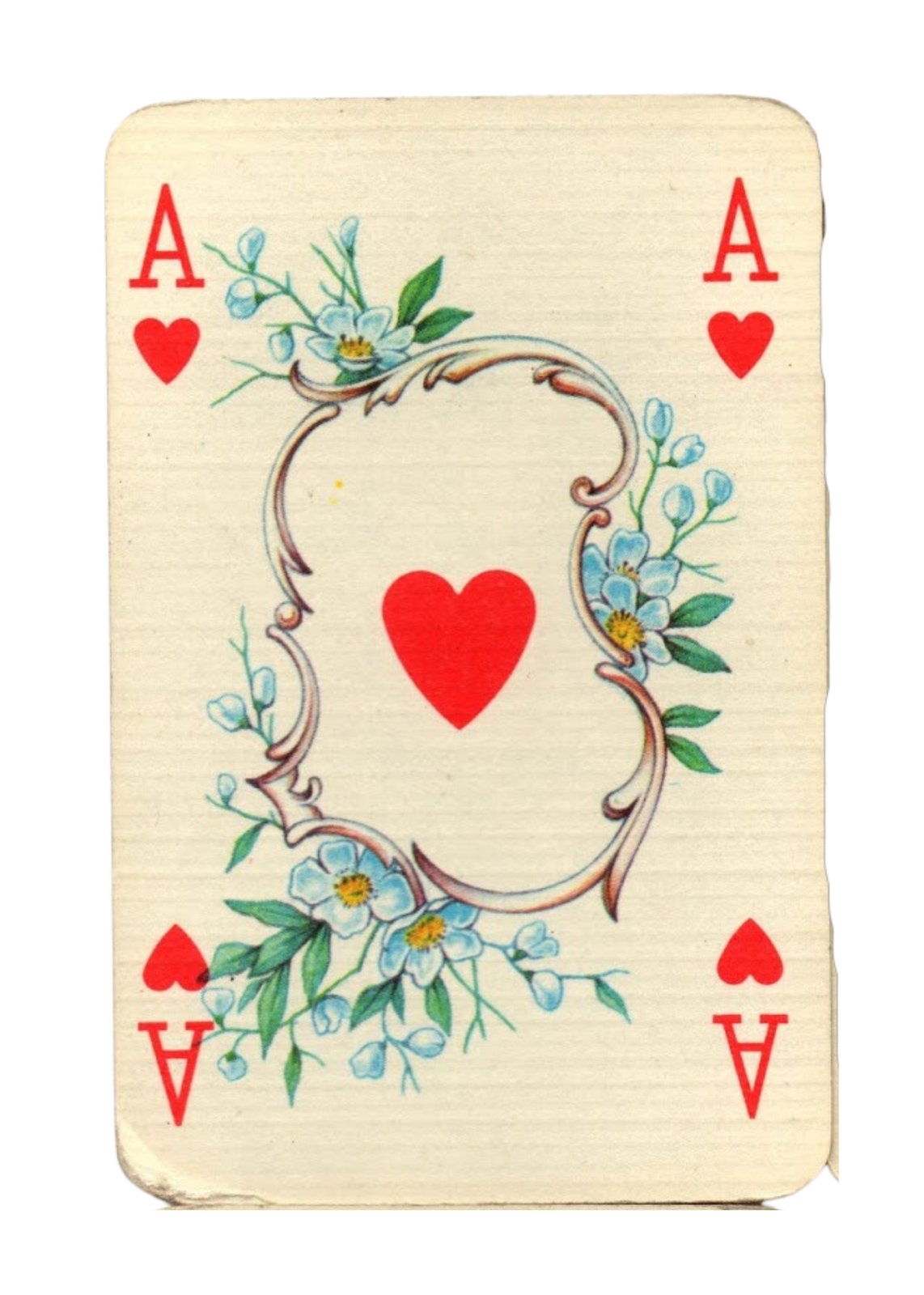Vintage Ace of Hearts Floral Wall Art