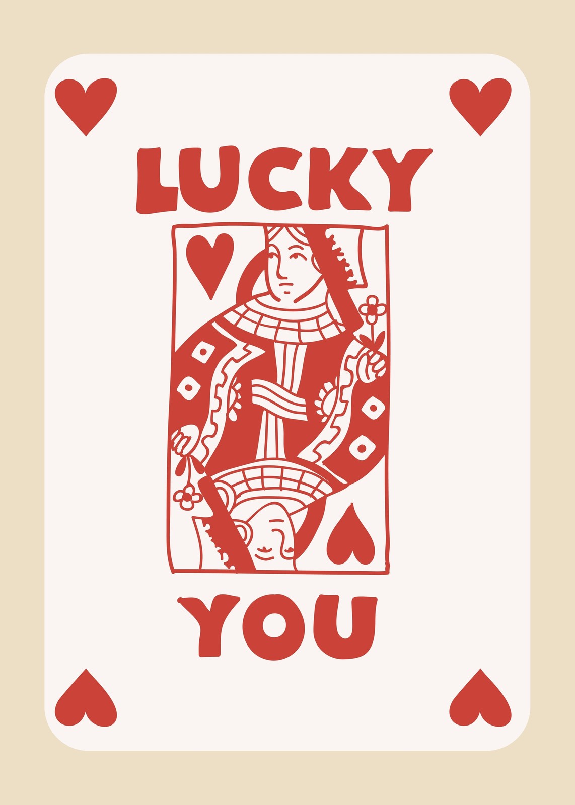 Lucky You Queen of Hearts Wall Art Wall Art