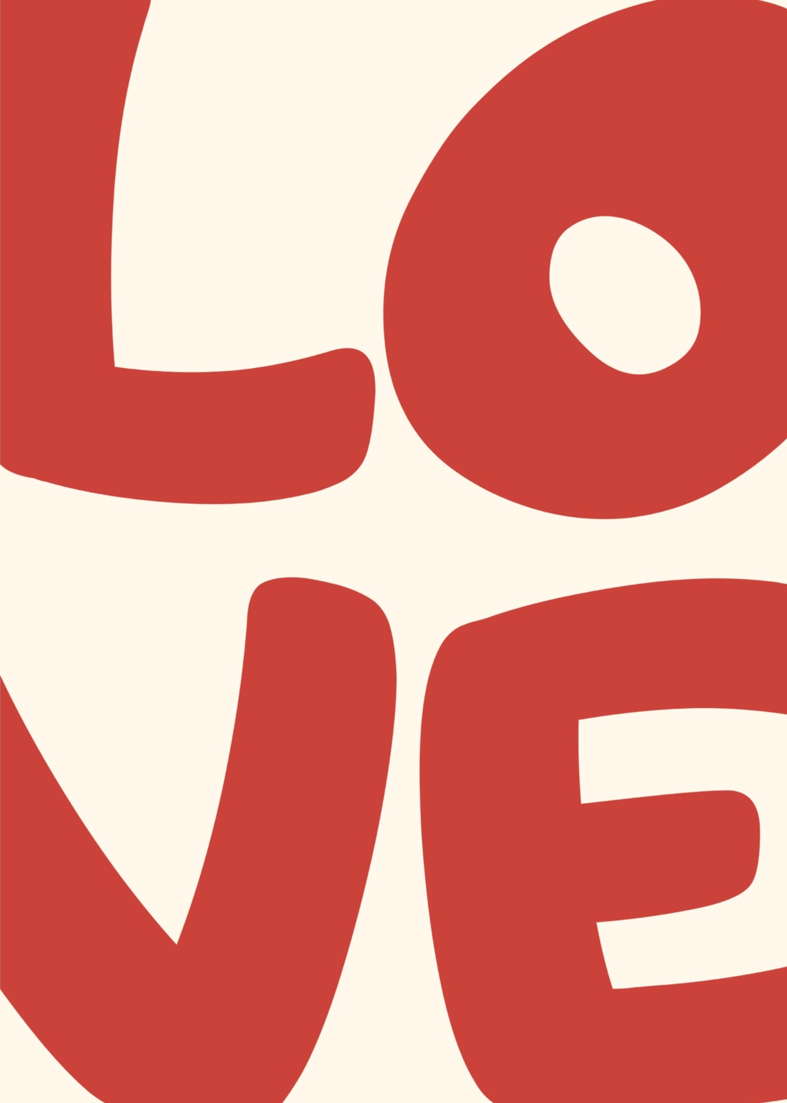 Bold Red LOVE Typographic Wall Art