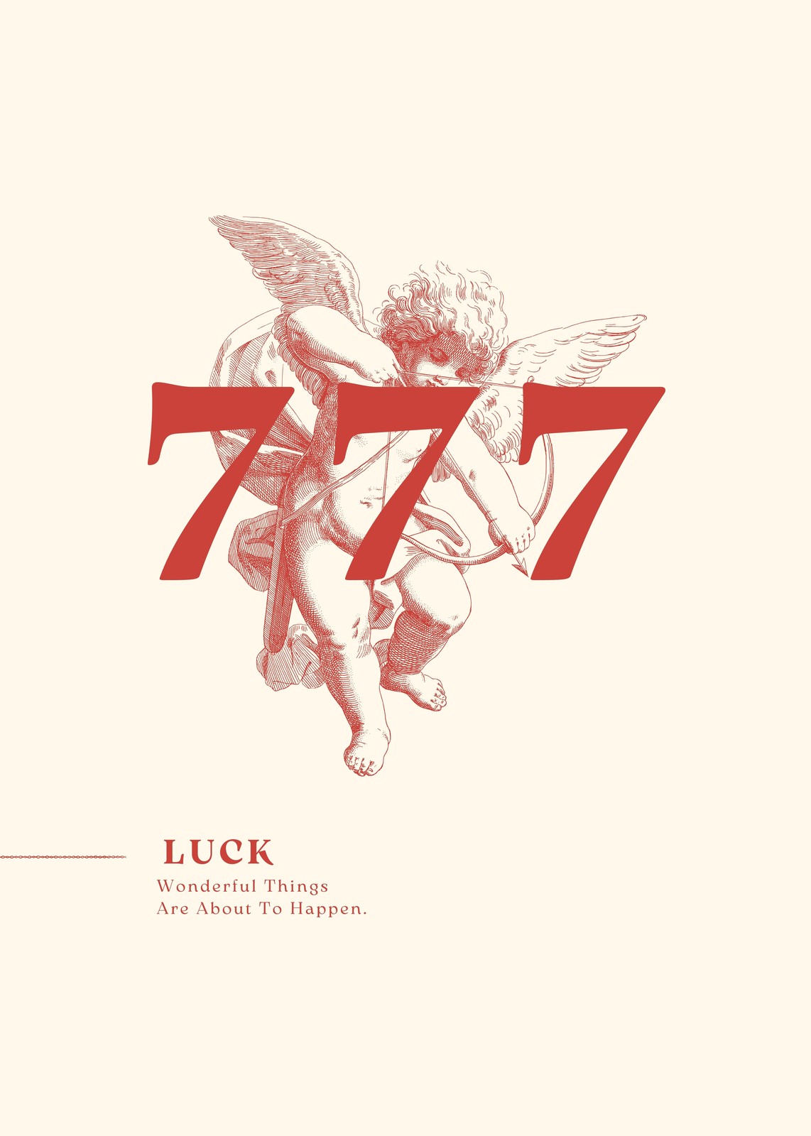 Angelic 777 Luck Red & Cream Wall Art