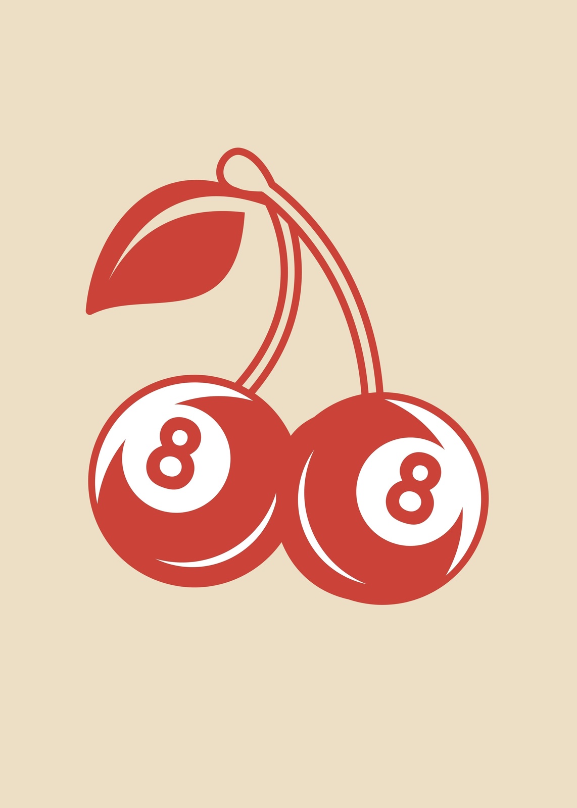 Retro Cherry 8 Ball Pool Art Wall Art