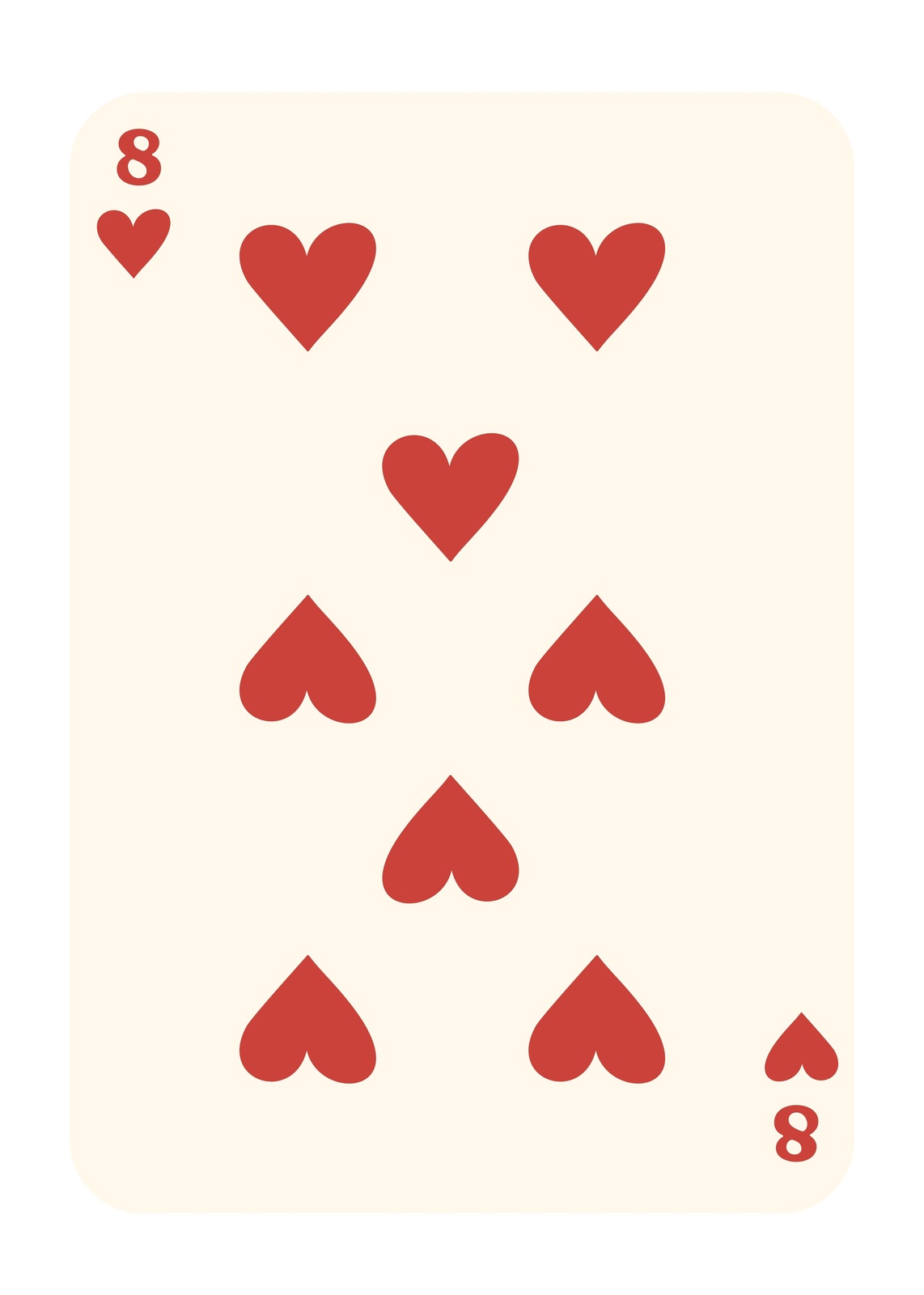 Elegant Eight of Hearts Playing Card Wall Art