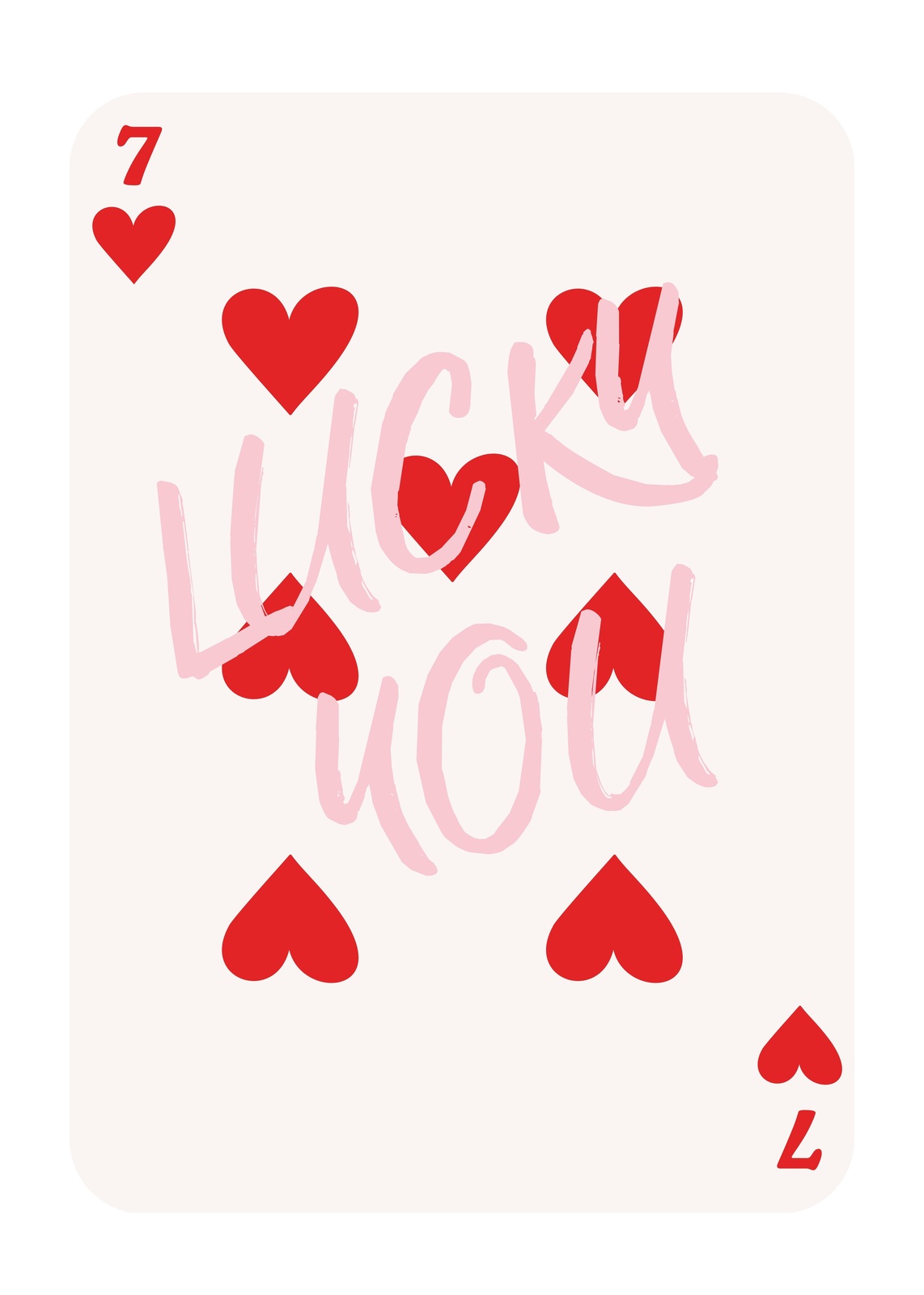 Lucky You Hearts "7" of Hearts Wall Art