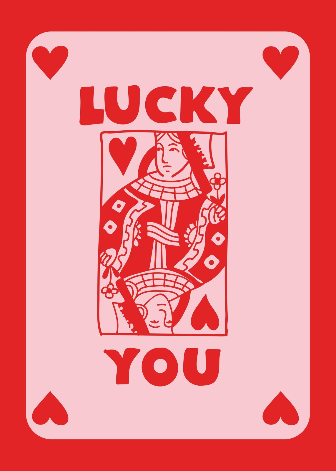 Lucky You Queen of Hearts Wall Art