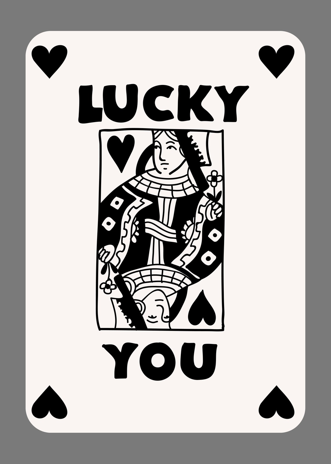 Queen of Hearts "Lucky You" Wall Art