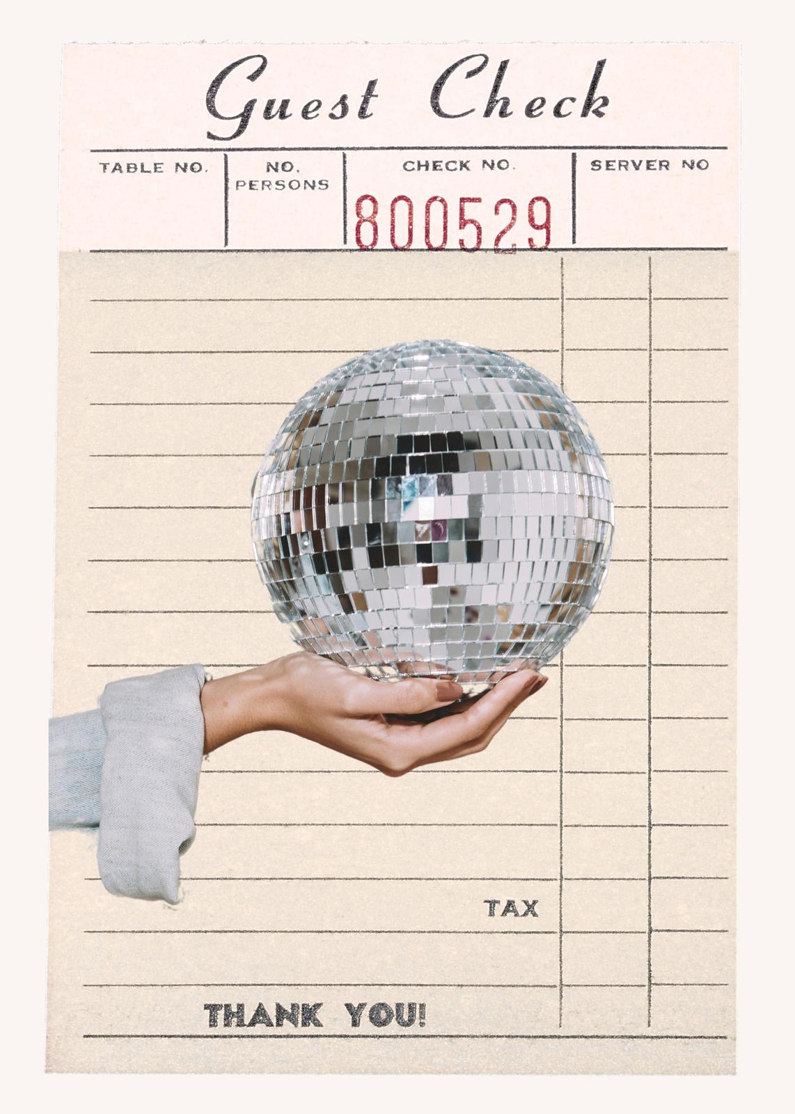 Disco Ball Guest Check Wall Art
