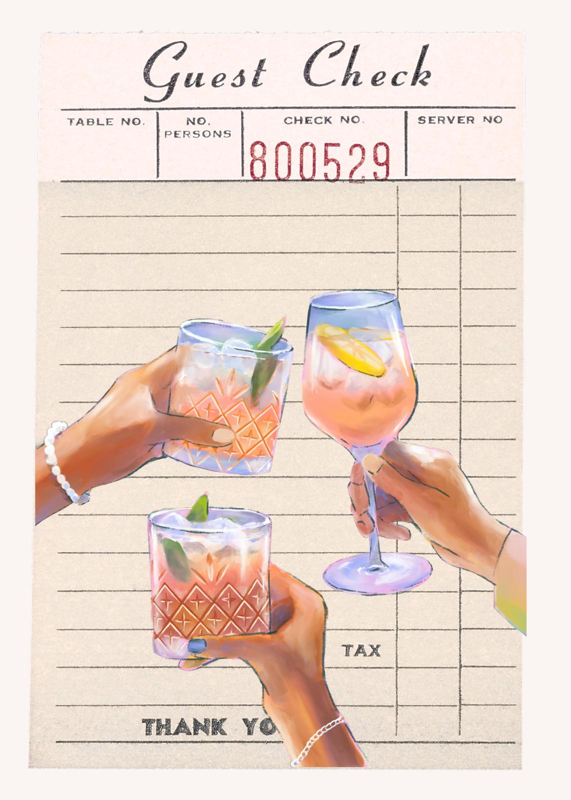 Cheers Cocktail Guest Check Wall Art