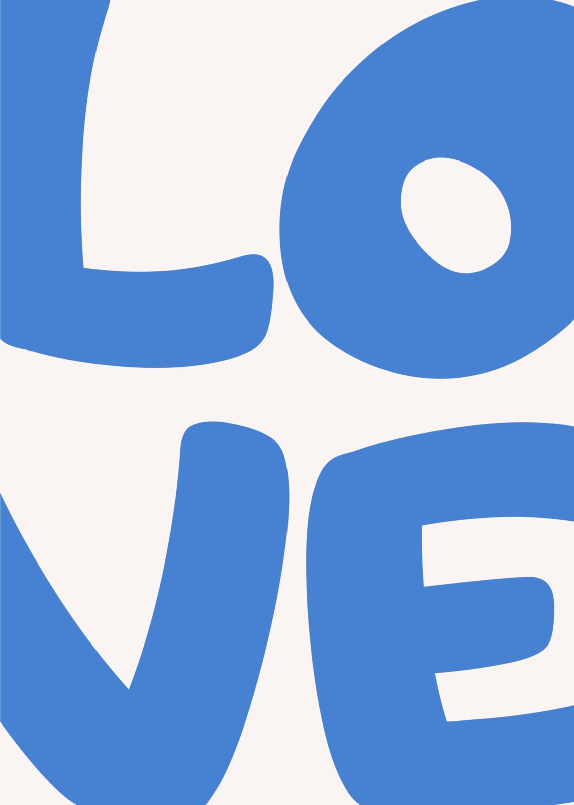 Modern Blue LOVE Typography Wall Art