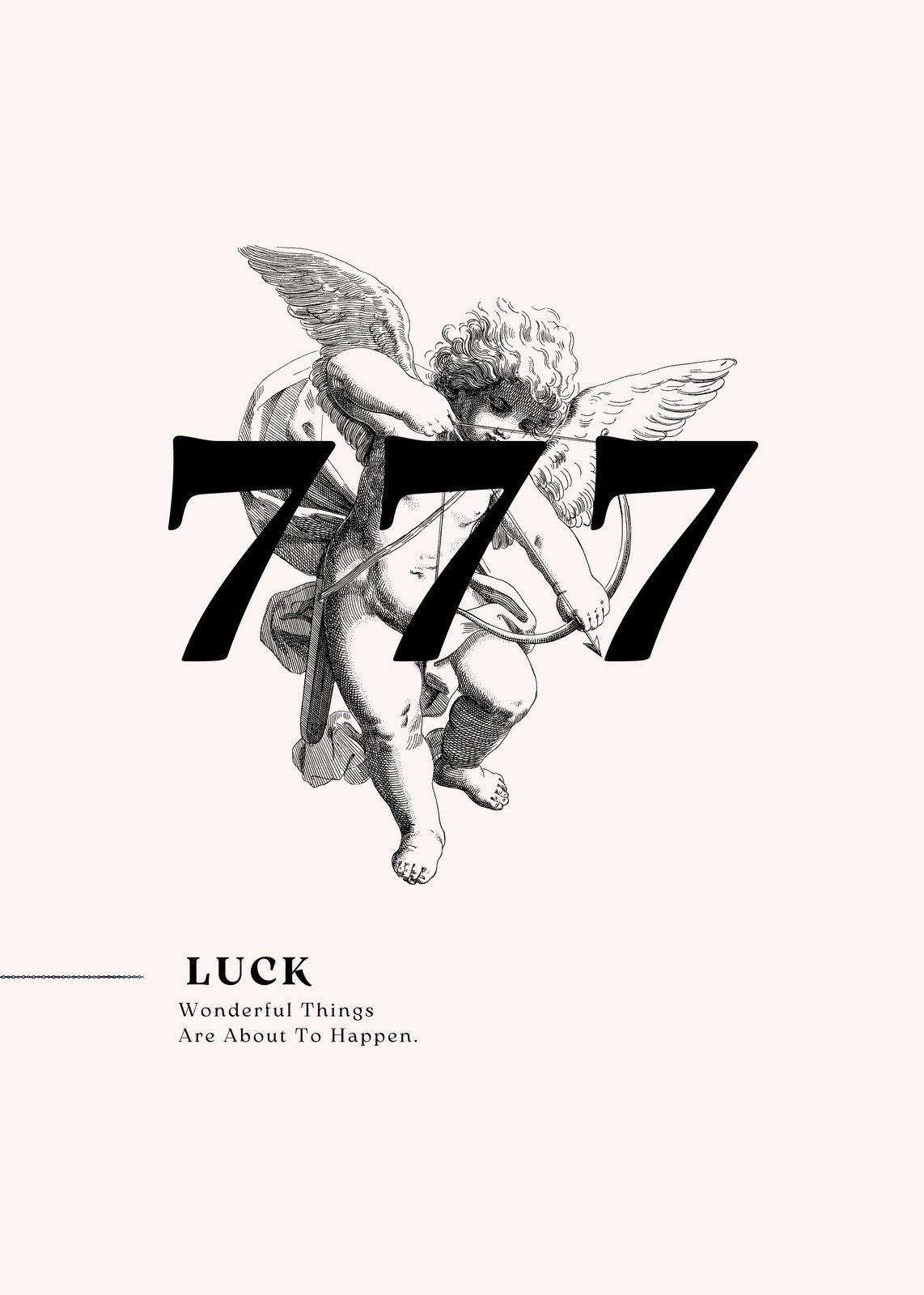 Cherubic Angel 777 Luck Wall Art