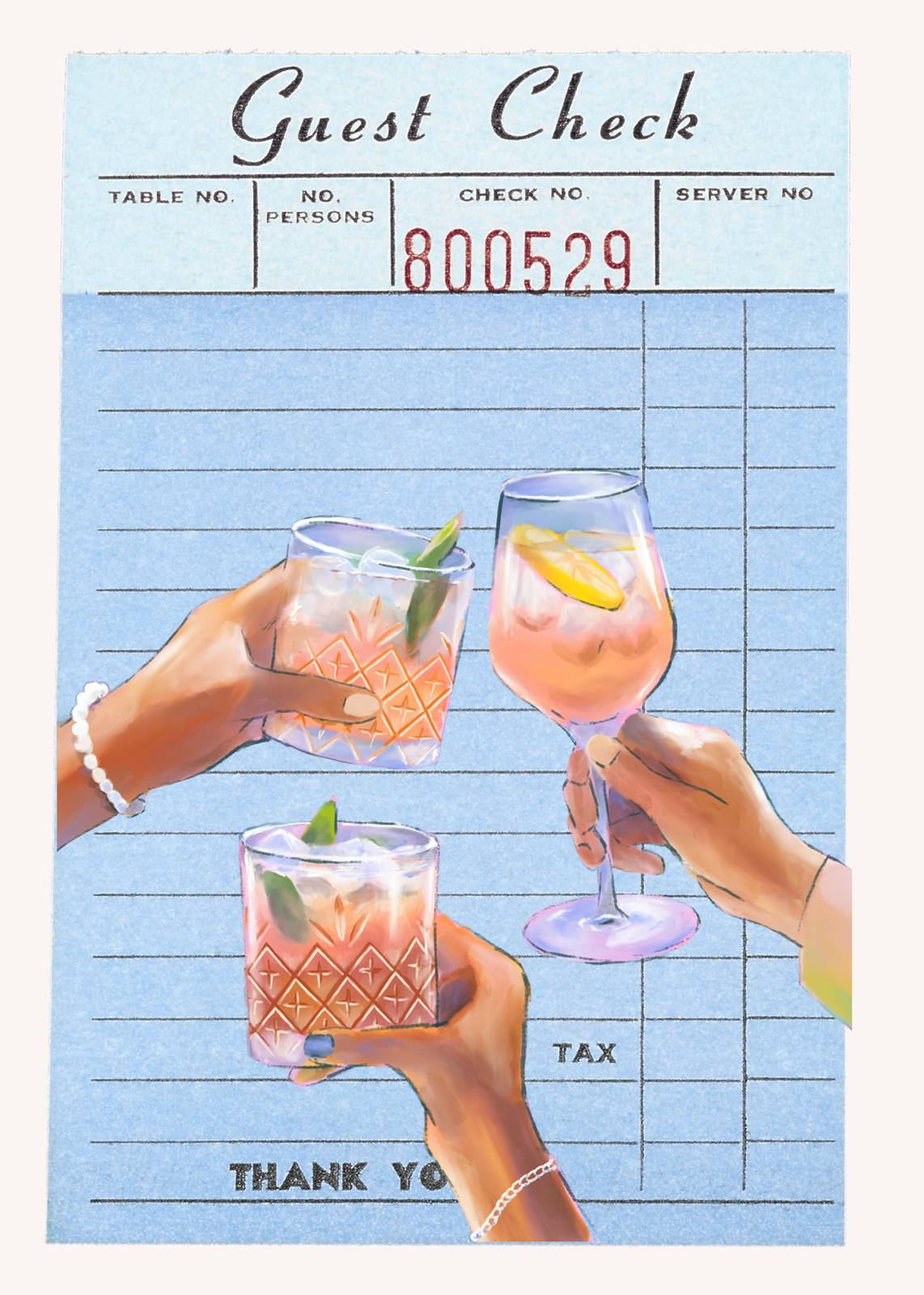 Cheers to Good Times Guest Check Wall Art
