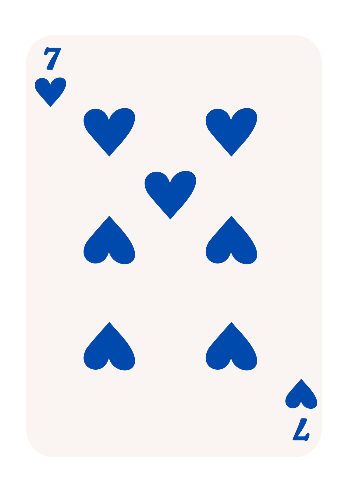 Lucky 7 Hearts Playing Card Wall Art