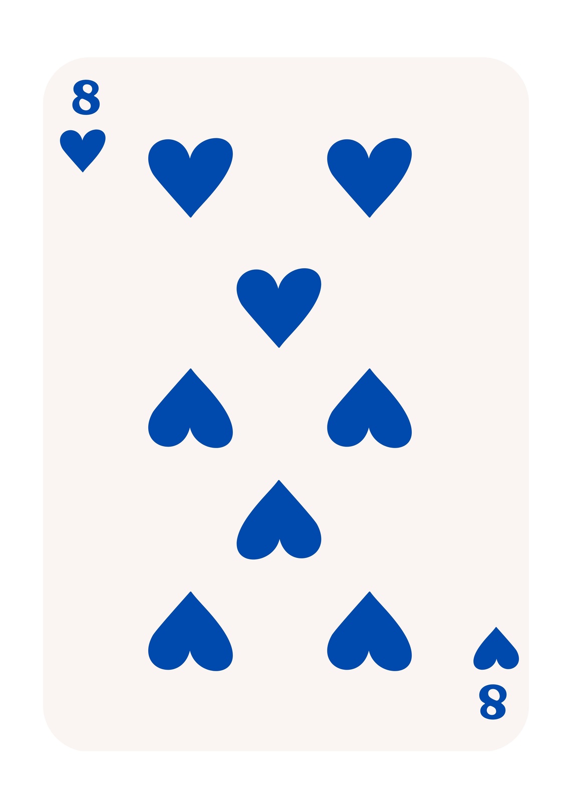 Bold Blue Hearts 8 Playing Card Wall Art