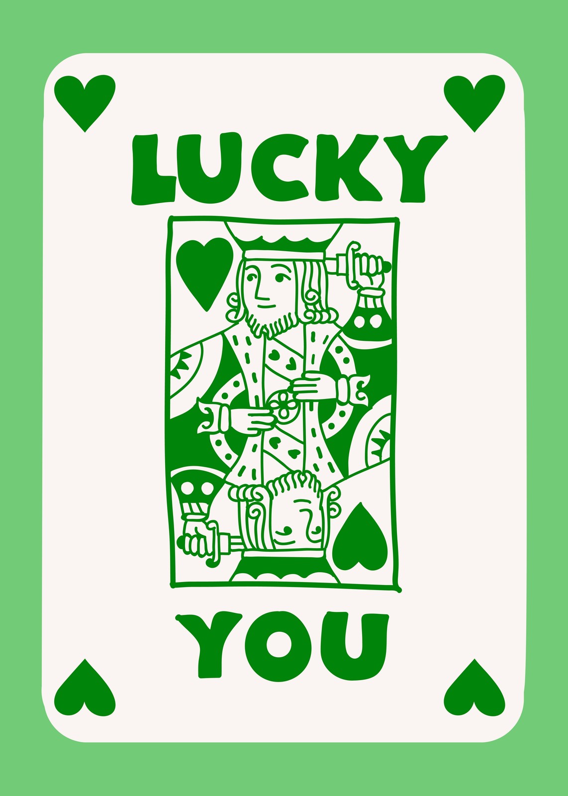 Lucky You King of Hearts Card Wall Art