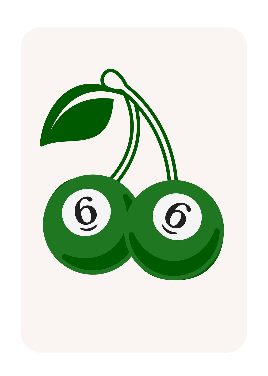 Lucky Six Billiard Cherries Wall Art