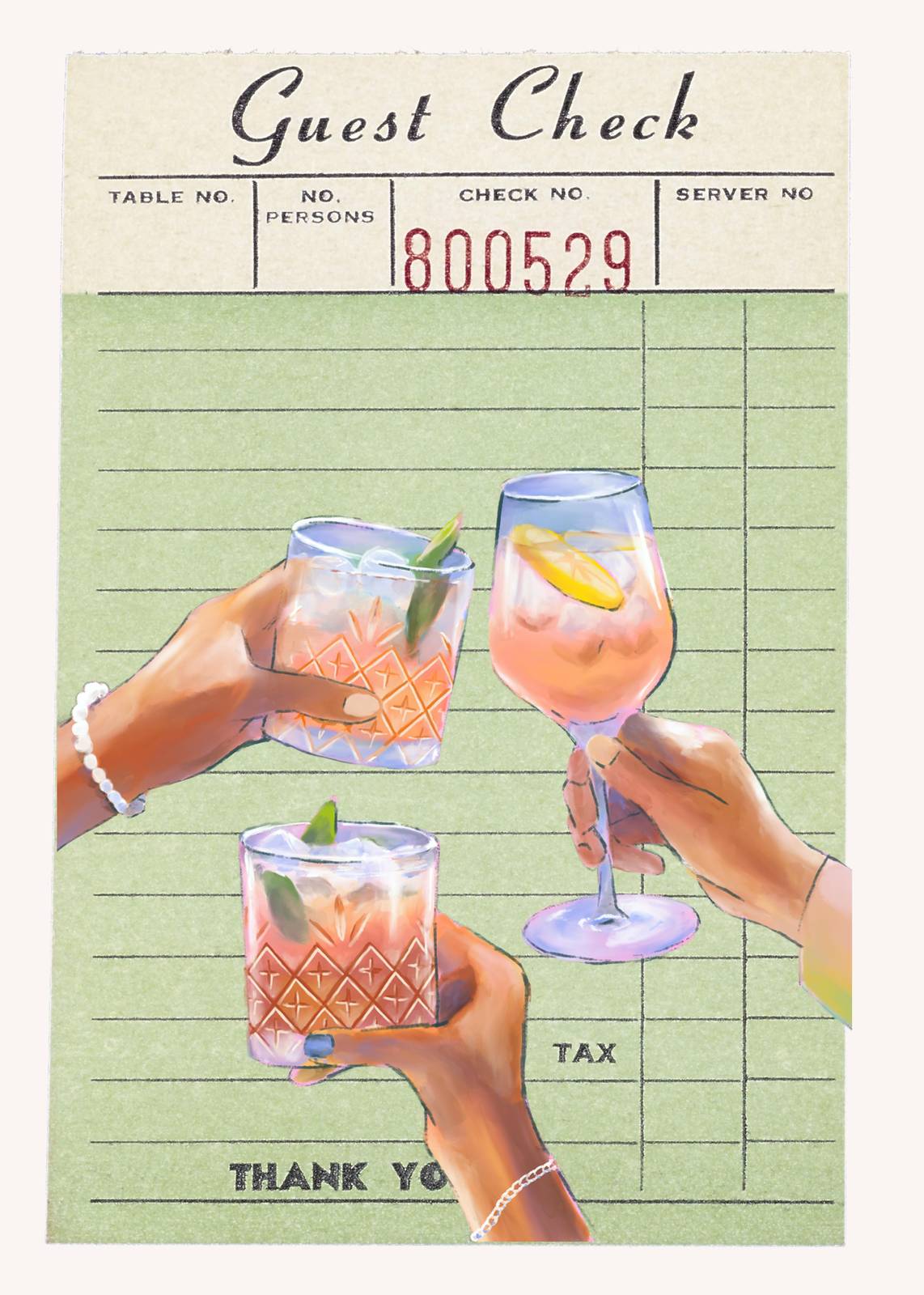 Cocktail Toast Guest Check Wall Art