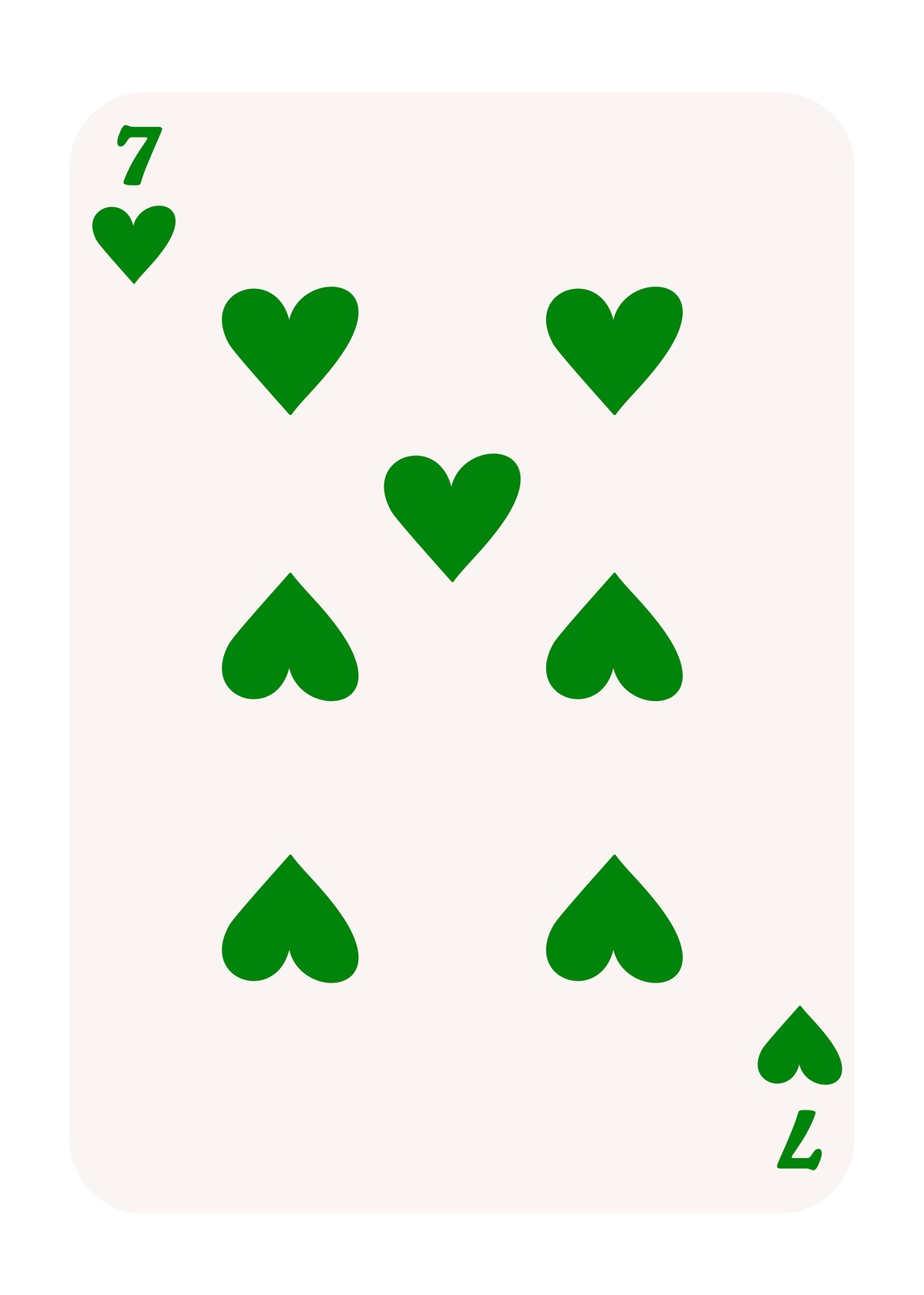 Lucky Seven Green Hearts Wall Art