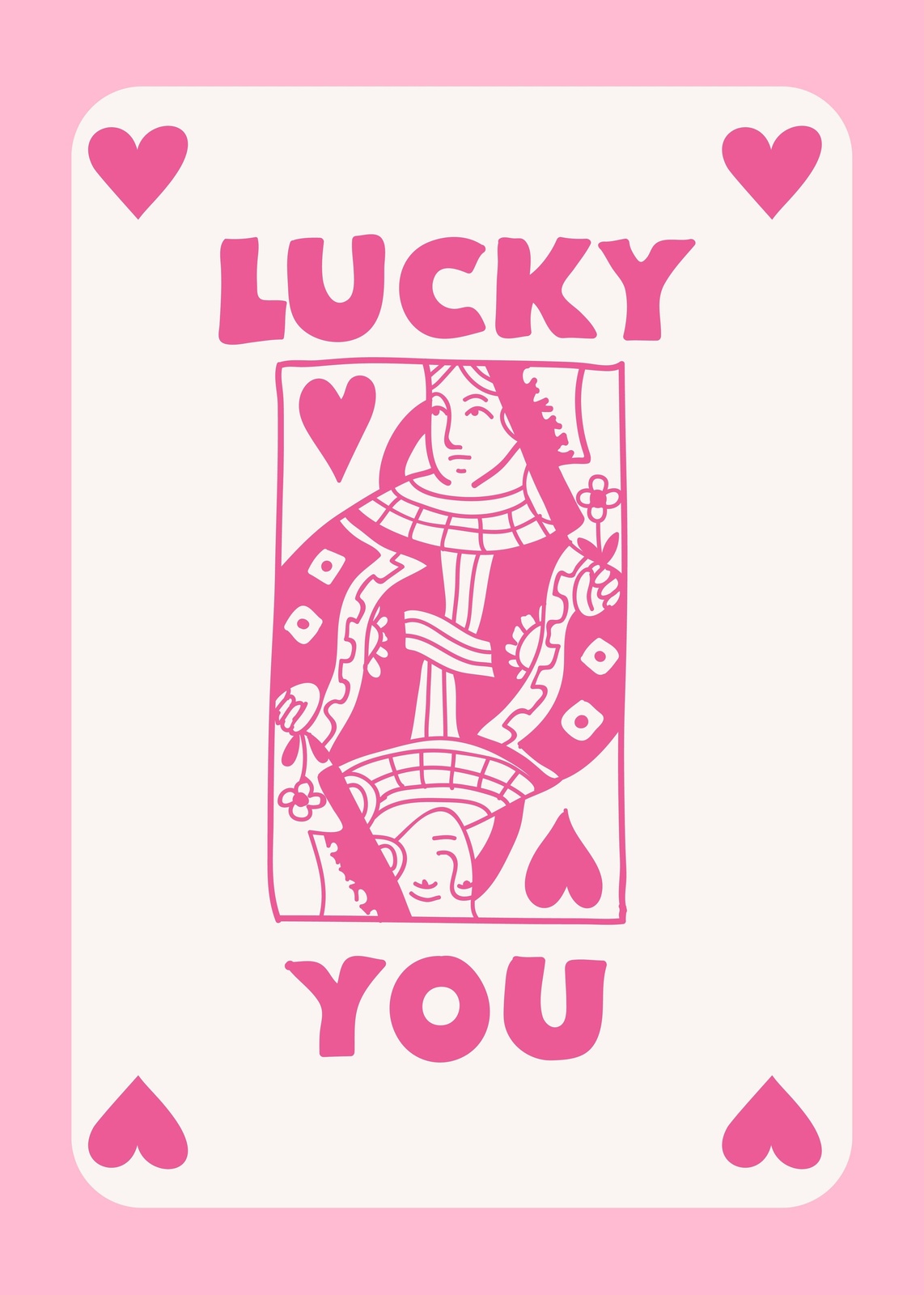 Lucky You Queen of Hearts Wall Art