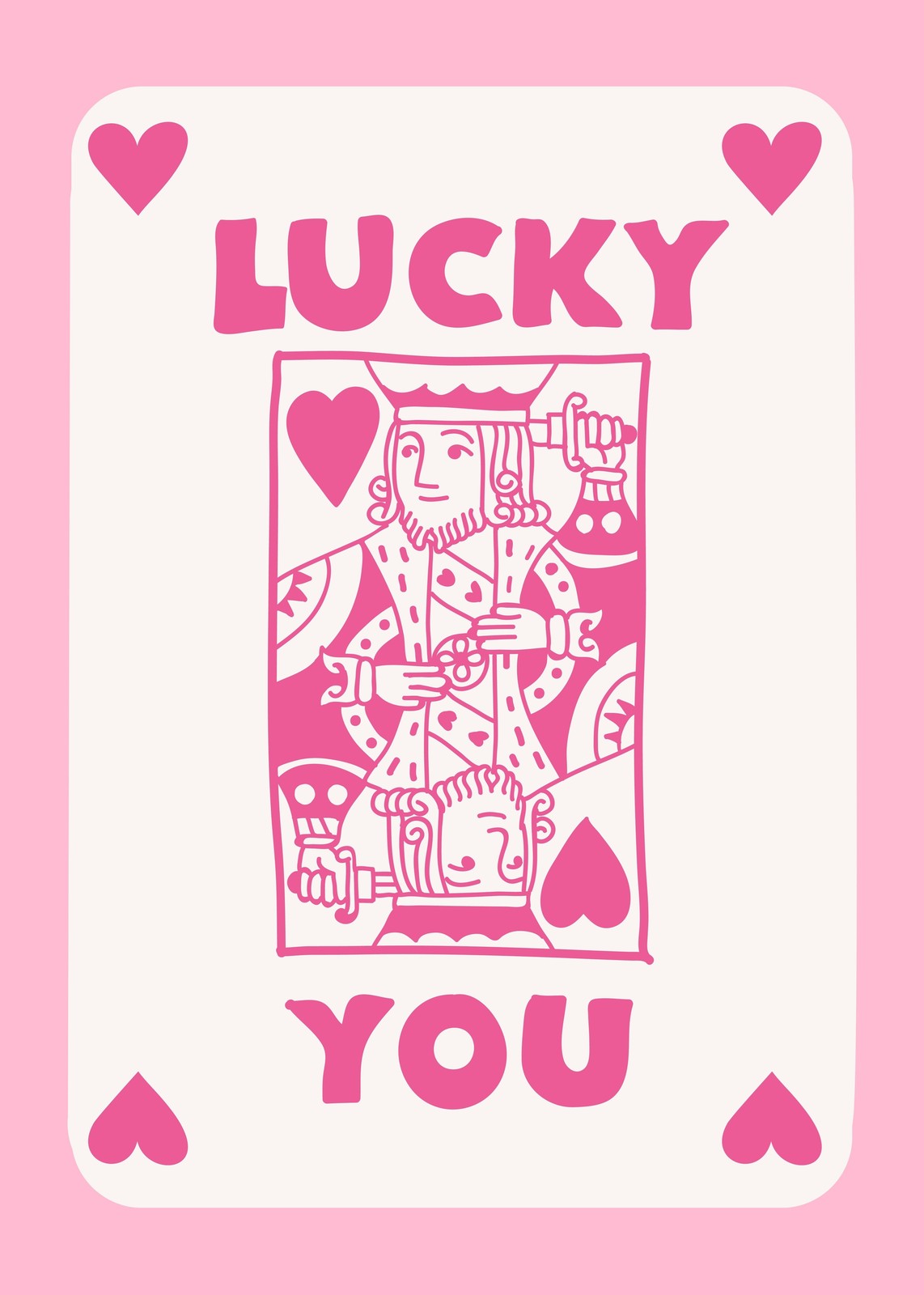 Lucky You Playful King of Hearts Wall Art