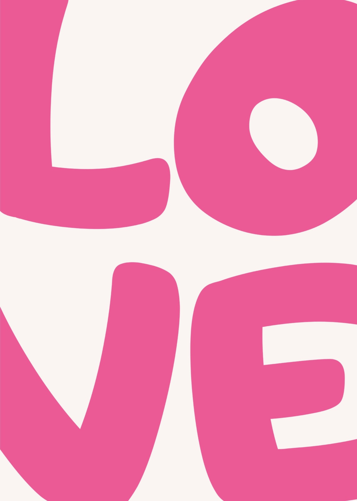 Bold Pink LOVE Typography Wall Art Art