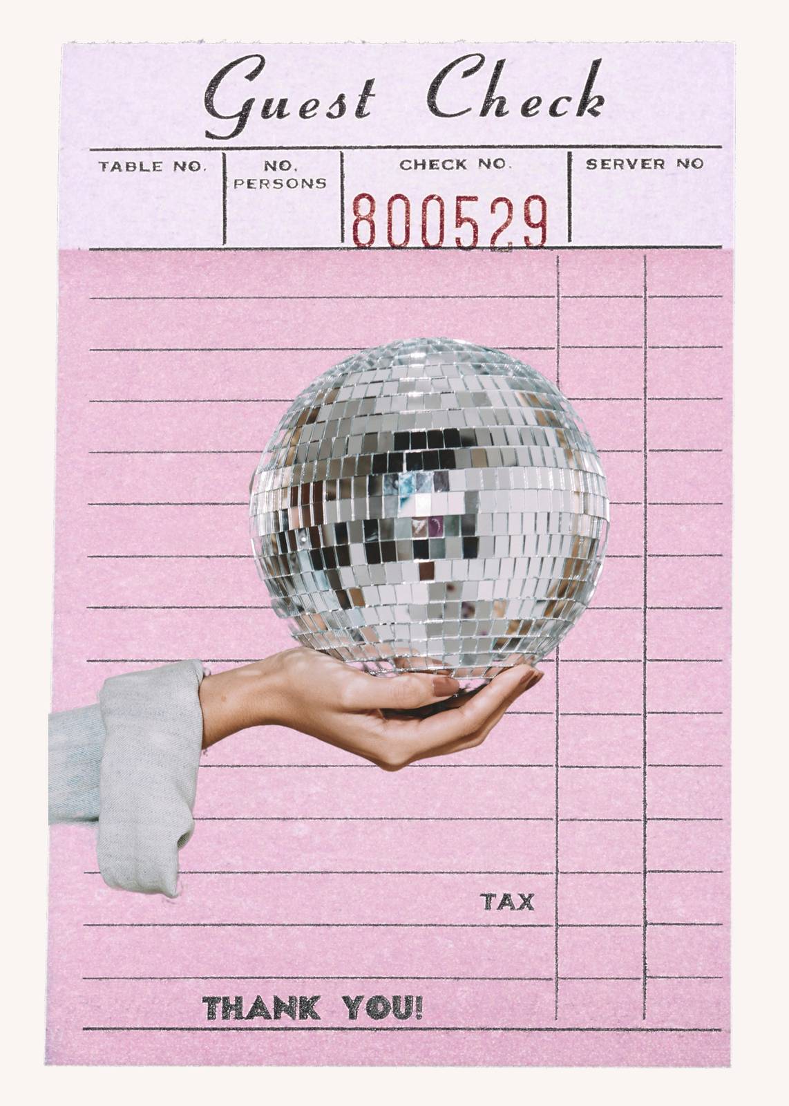 Disco Ball Guest Check Wall Art