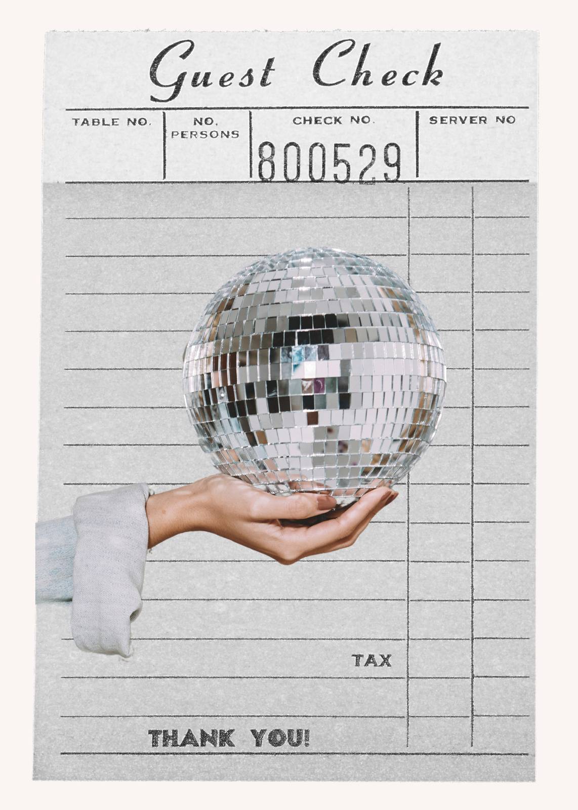 Retro Disco Ball Guest Check Wall Art