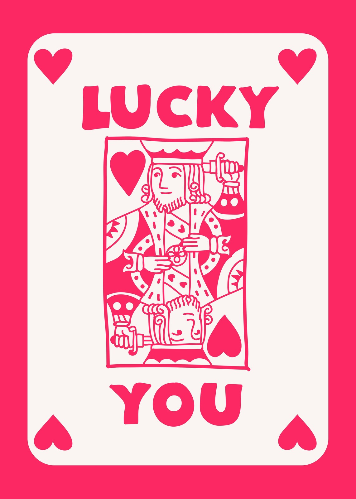 Lucky You King of Hearts Wall Art