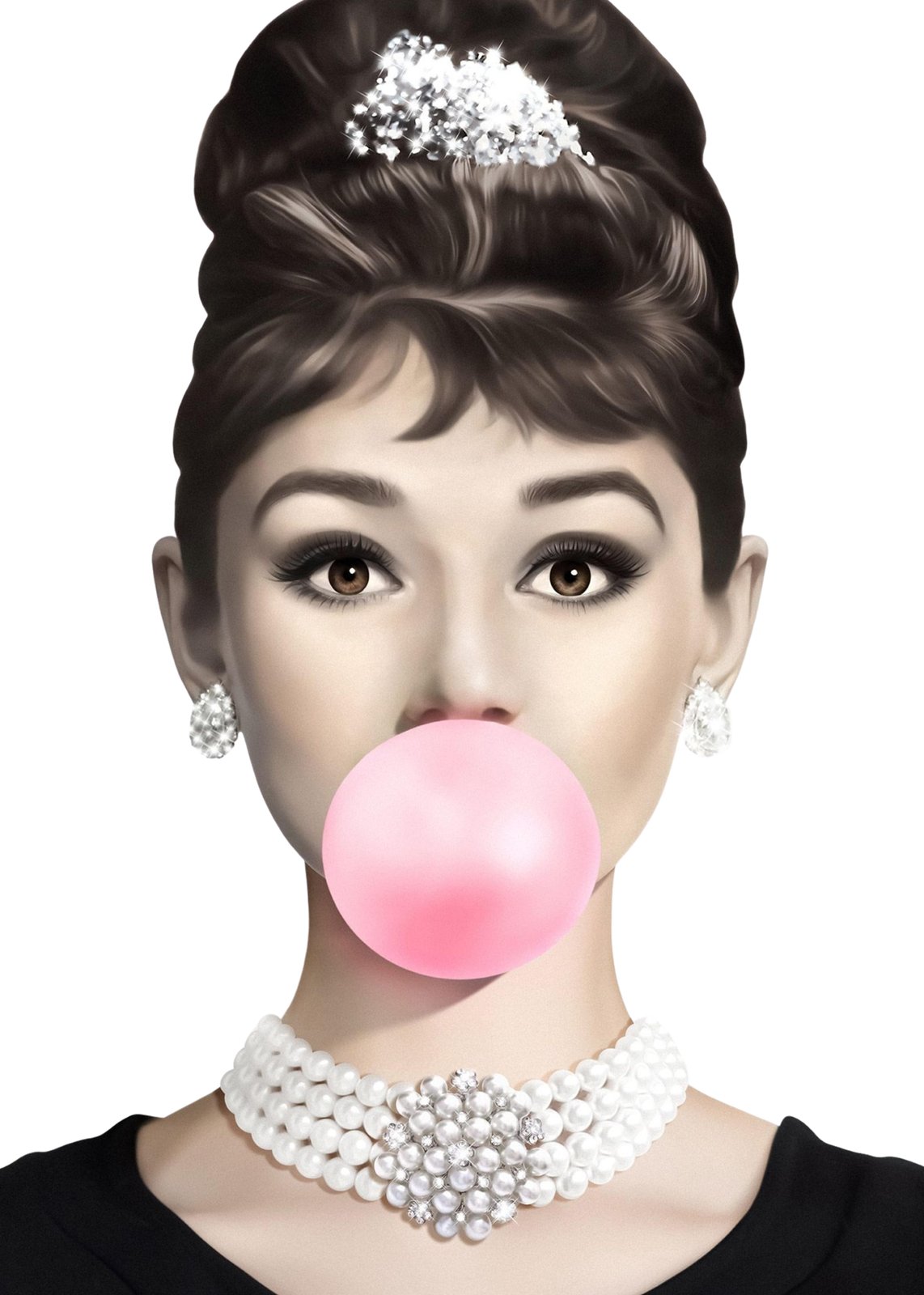 Iconic Audrey Hepburn Bubblegum Wall Art
