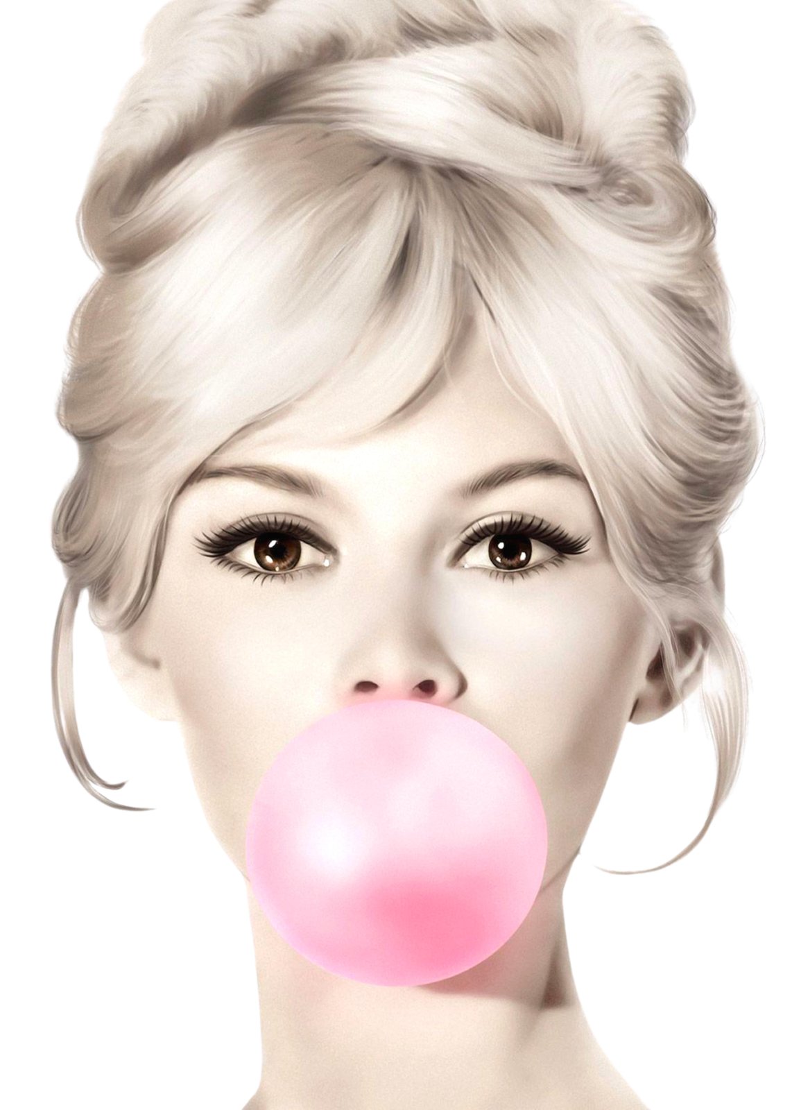 Glamorous Bubblegum Girl Wall Art