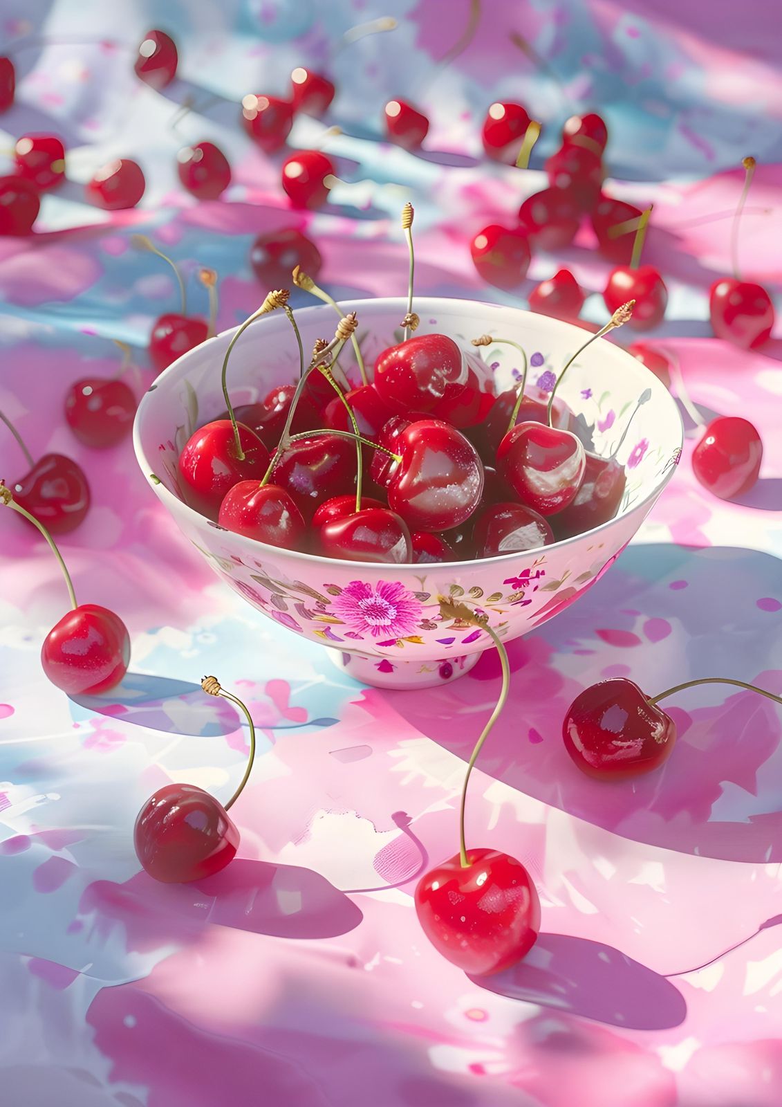 Juicy Cherries Delightful Kitchen Wall Art