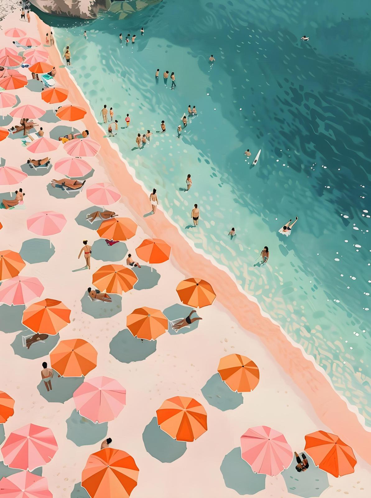 Vibrant Beach Scene Wall Art - Coastal Home Decor