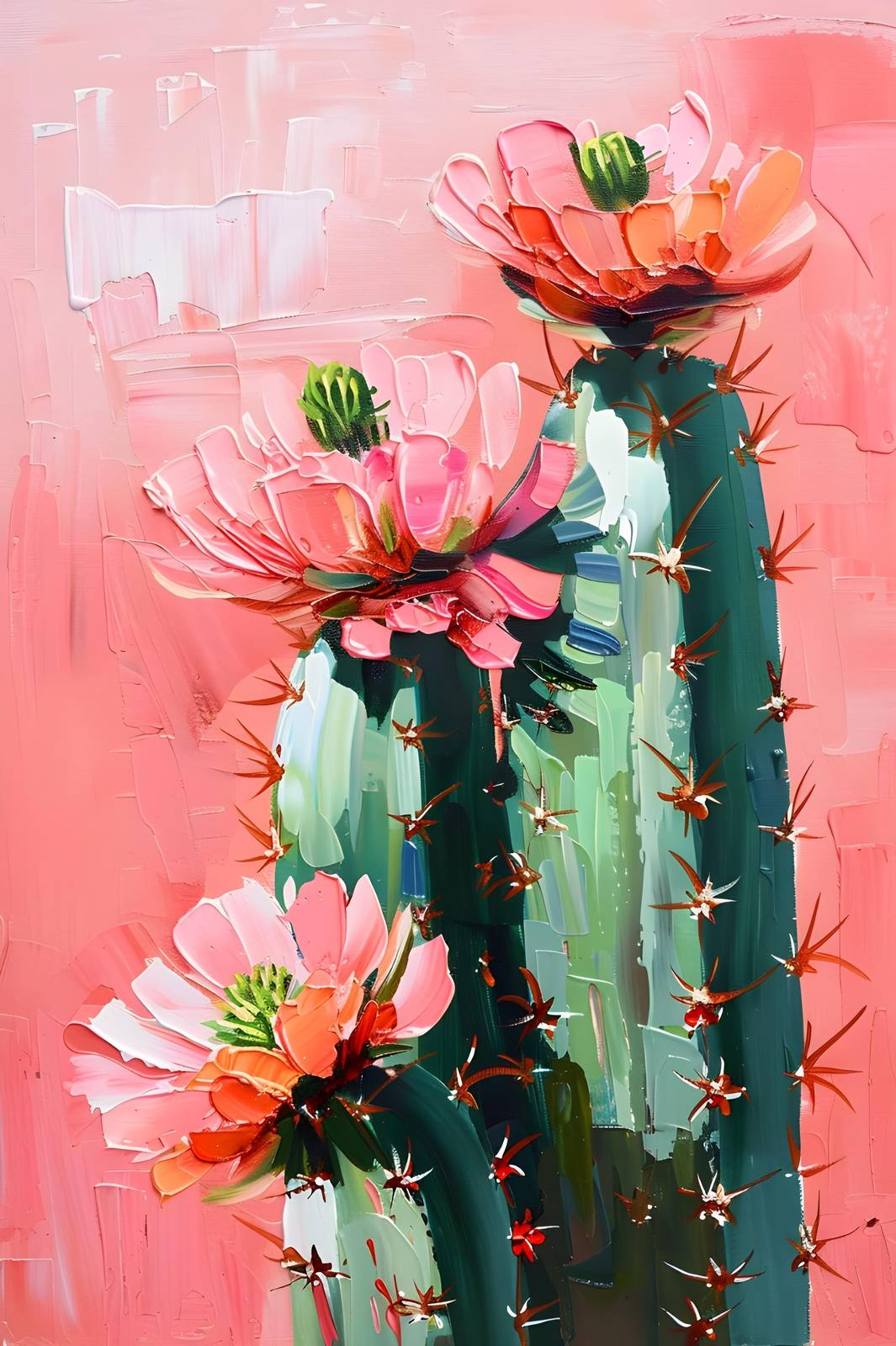 Vibrant Pink Cactus Bloom Wall Art