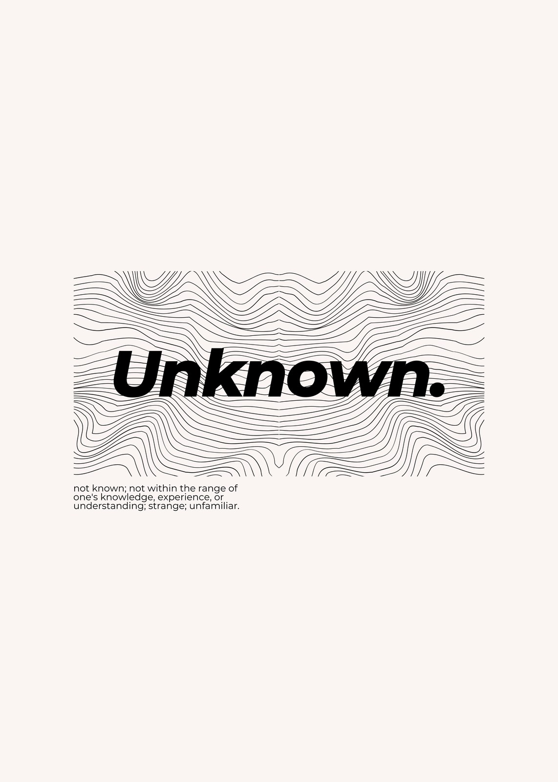 Minimalist "Unknown" Topographic Art Wall Art
