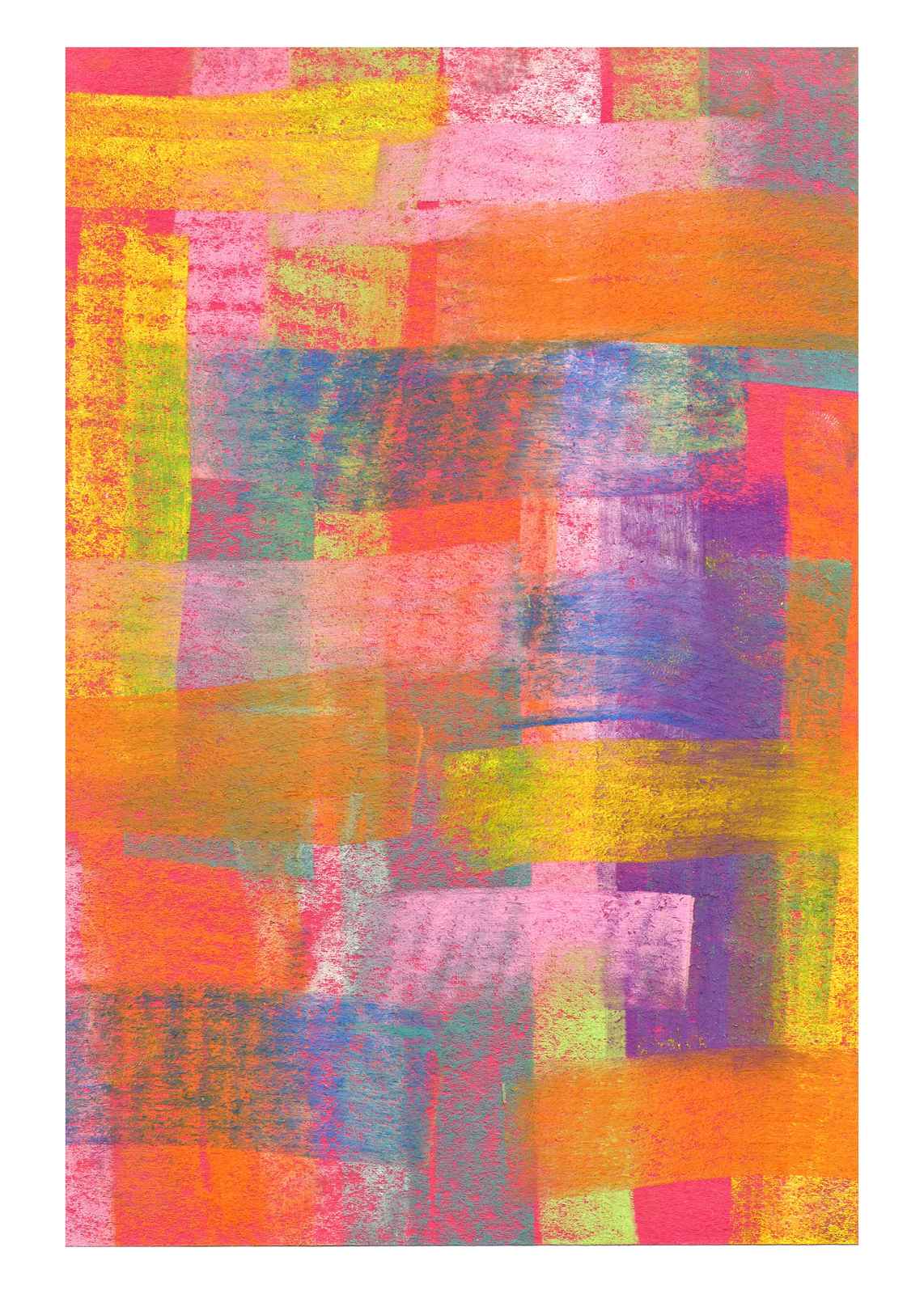 Vibrant Abstract Color Blocks Wall Art