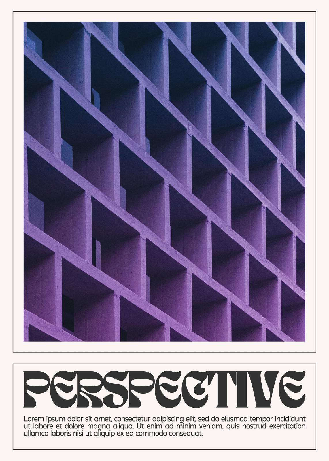 Abstract Geometric Purple Perspective Wall Art