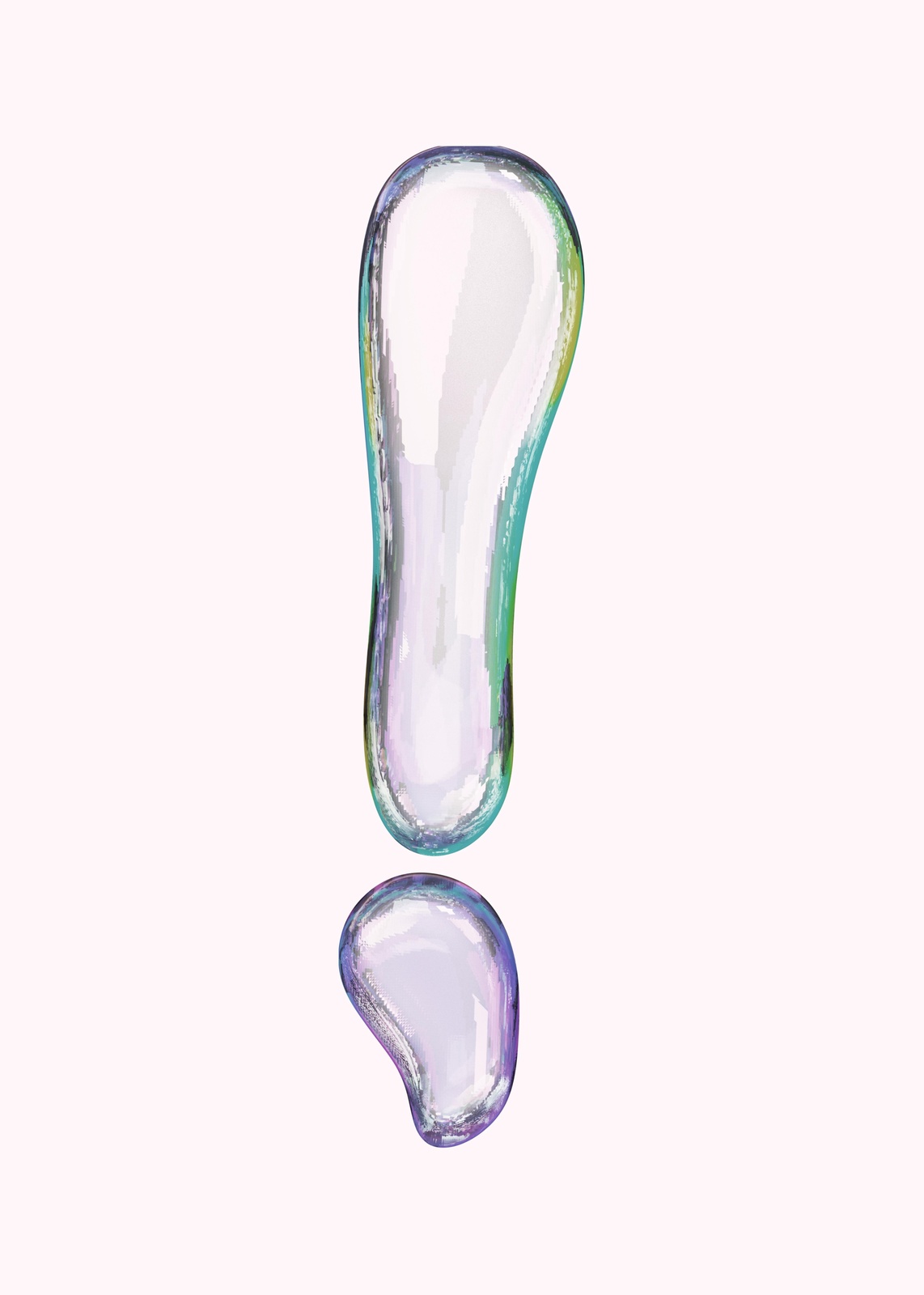 Iridescent Bubble Exclamation Point Wall Art