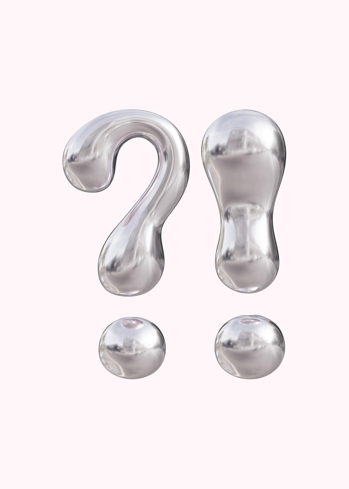 Modern Abstract Silver Question Mark Wall Art