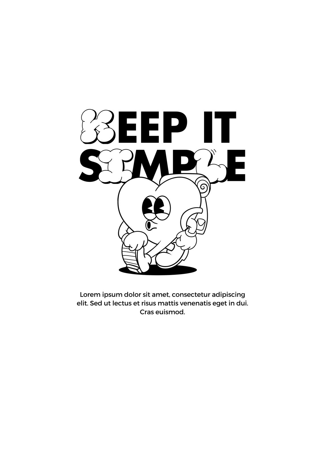 Keep It Simple Heart Character Wall Art