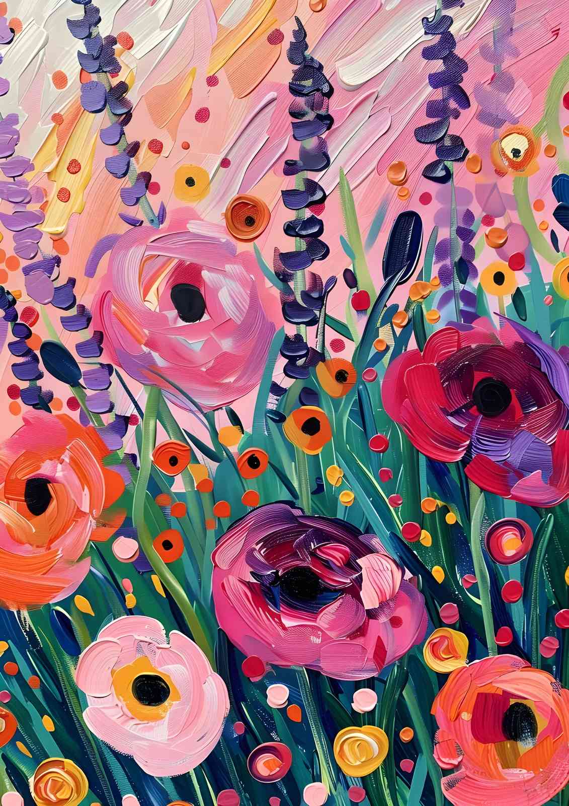 Vibrant Floral Impressionist Art Wall Art