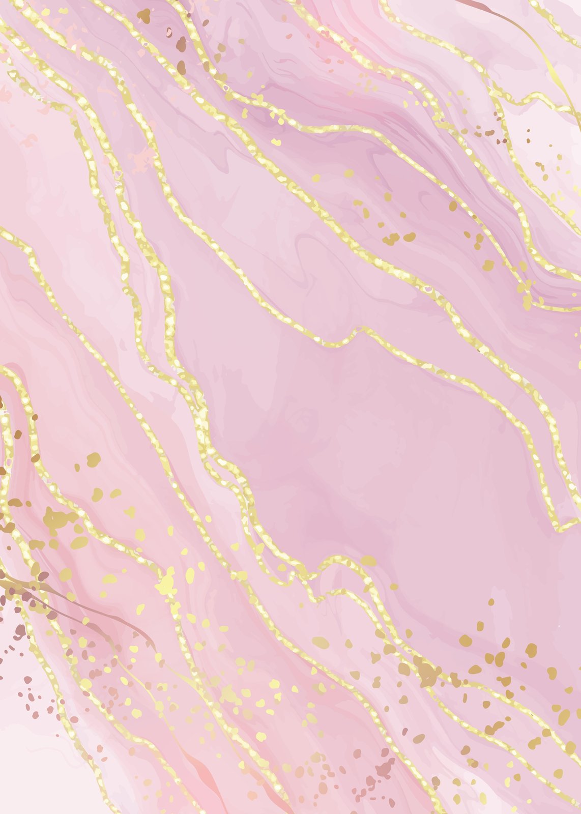 Elegant Pink & Gold Swirl Wall Art