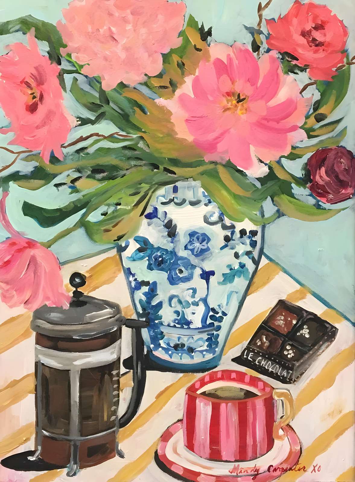 Vibrant Floral Coffee Break Wall Art