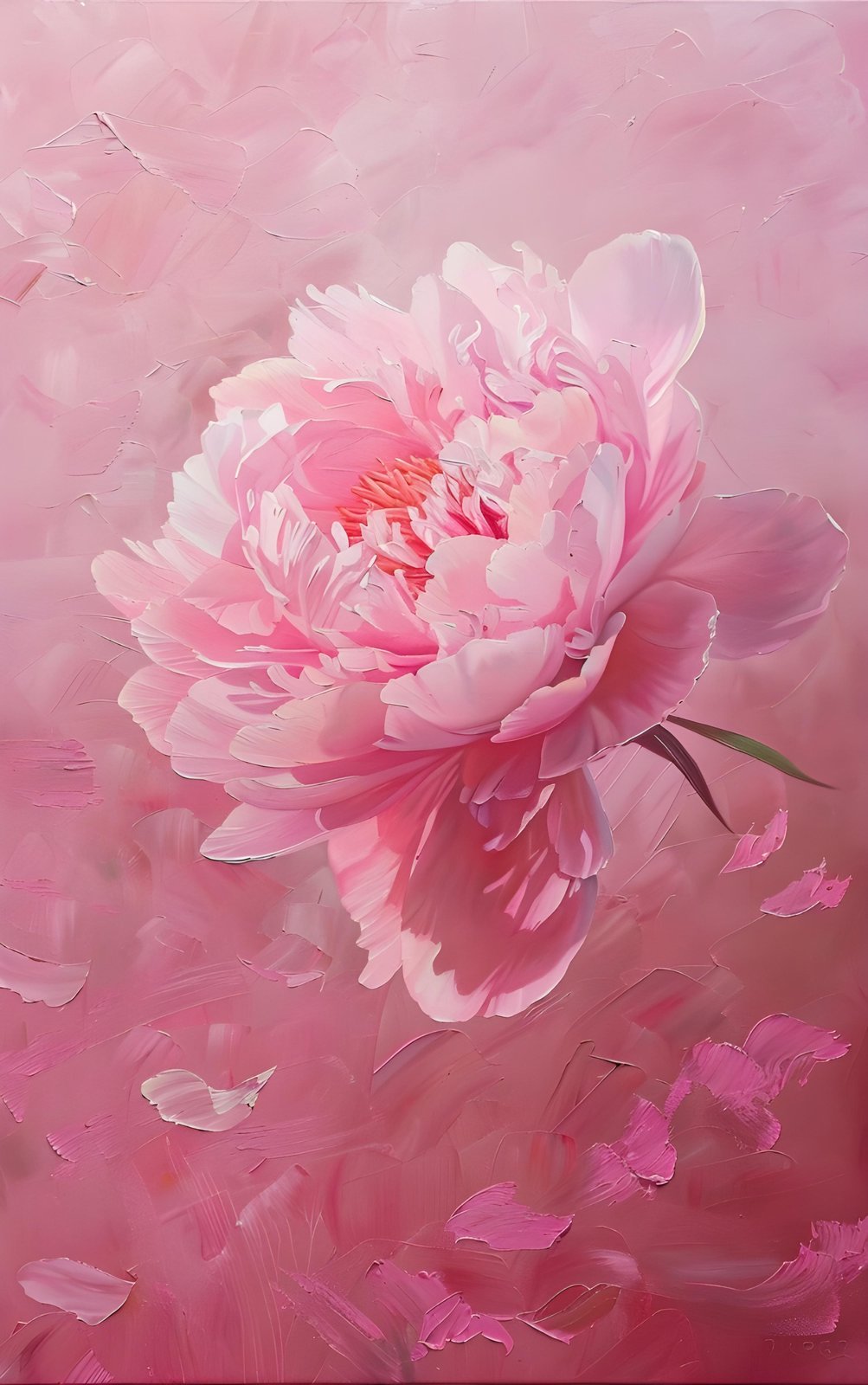 Soft Pink Peony Floral Wall Art Wall Art