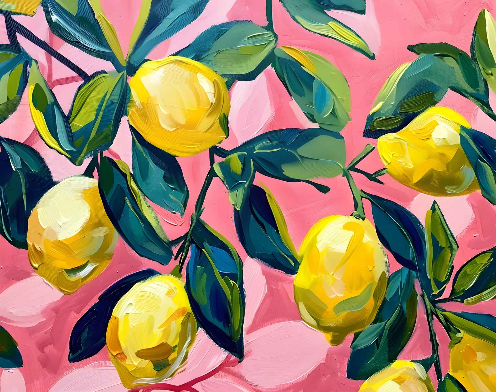 Vibrant Lemon Grove Impressionist Wall Art