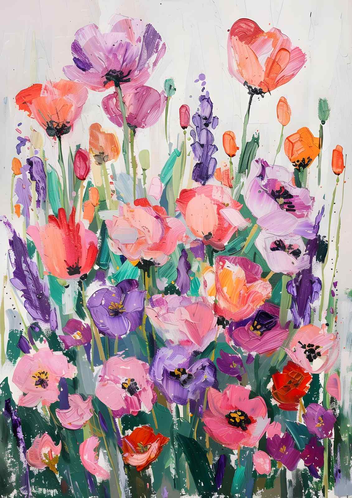Vibrant Floral Impressionist Art Wall Art