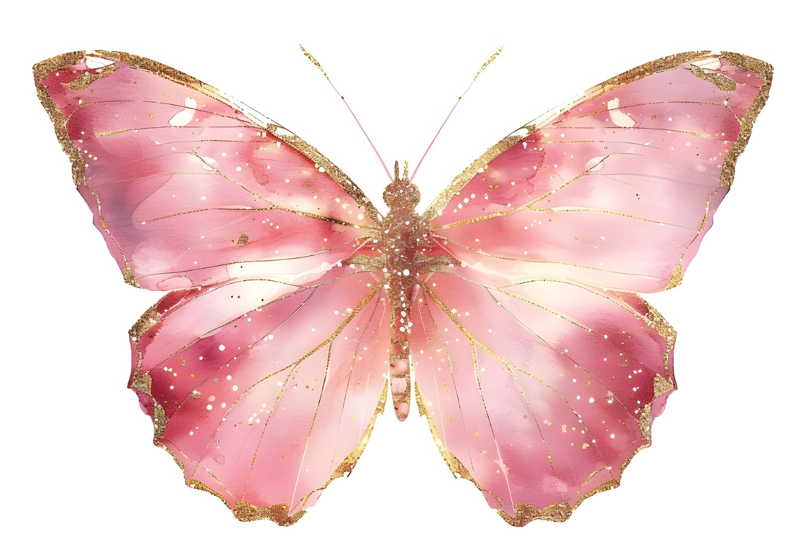 Shimmering Pink Butterfly Wall Art Wall Art