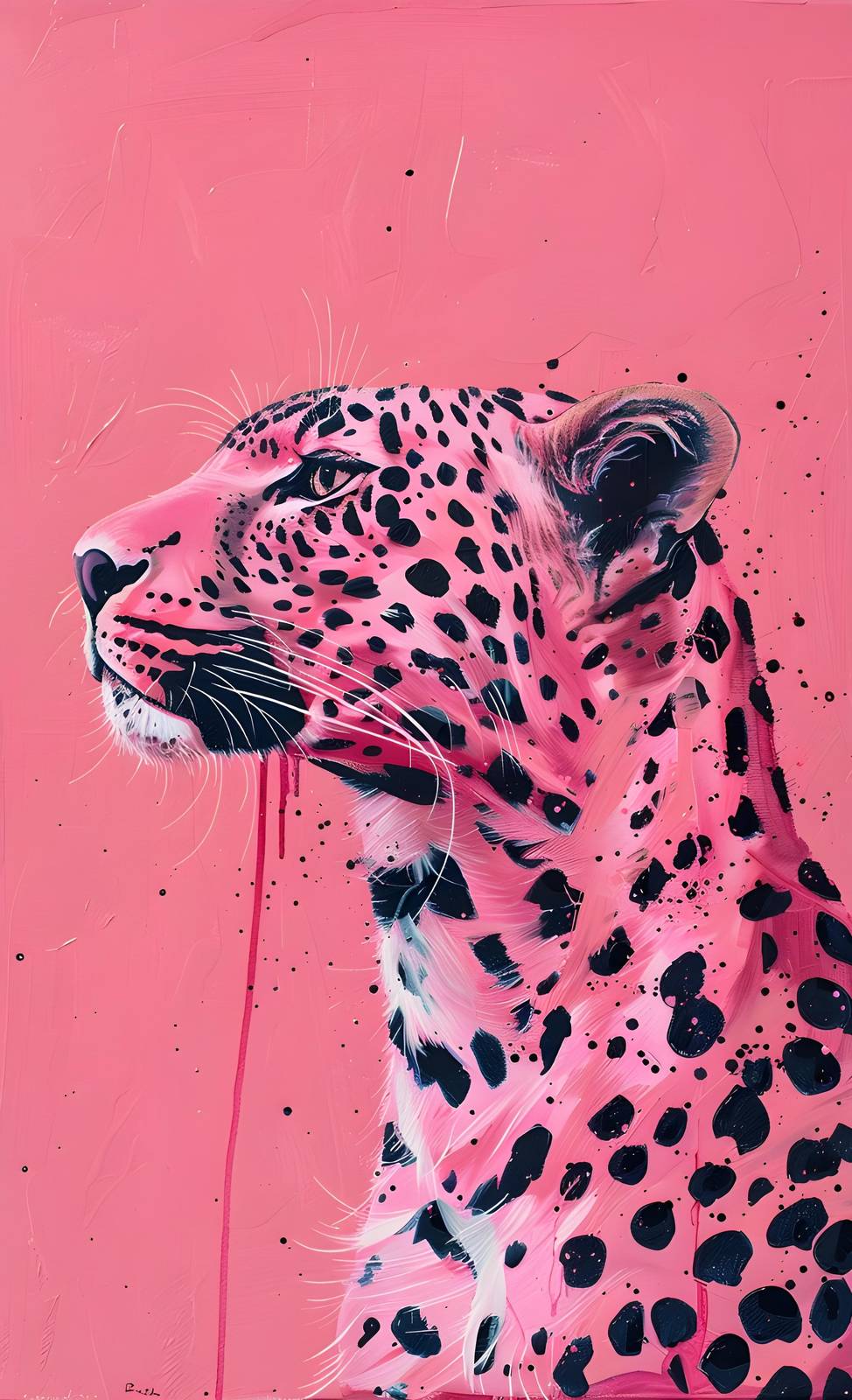 Vibrant Pink Leopard Abstract Wall Art