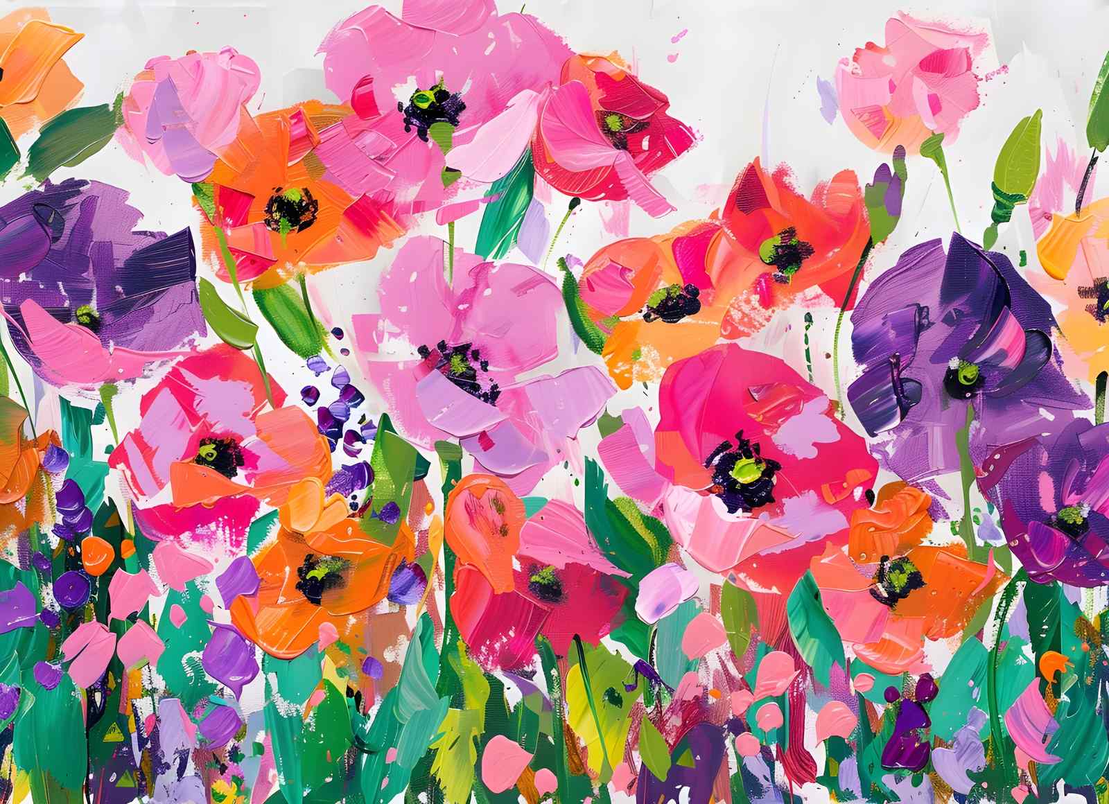 Vibrant Floral Burst Wall Art
