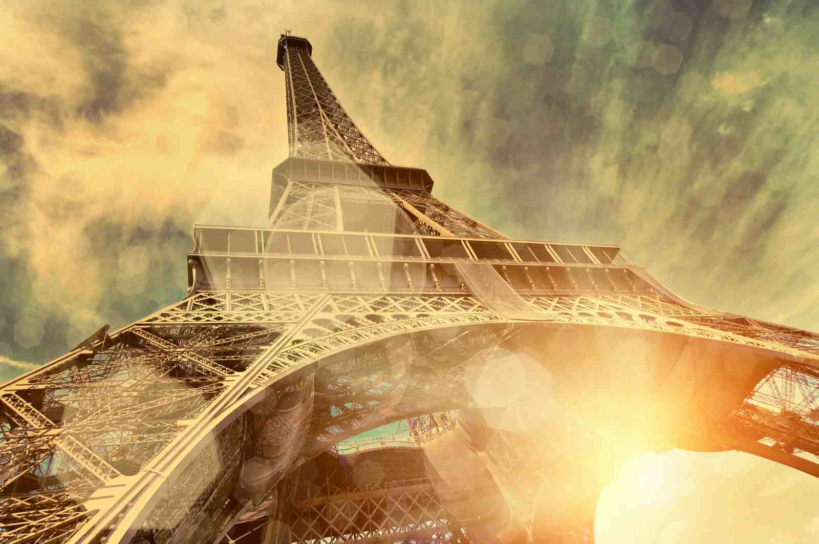 Eiffel Tower Paris Sunburst Wall Art