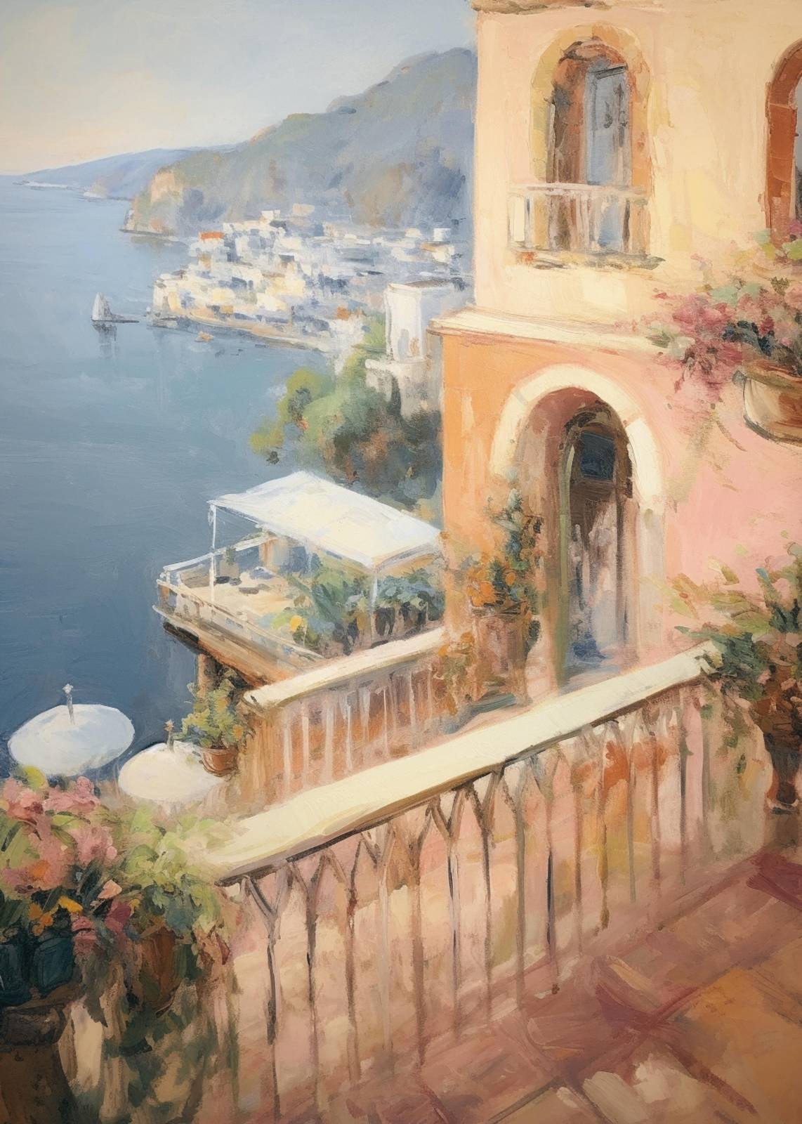 Italian Coastal Village Amore Wall Art