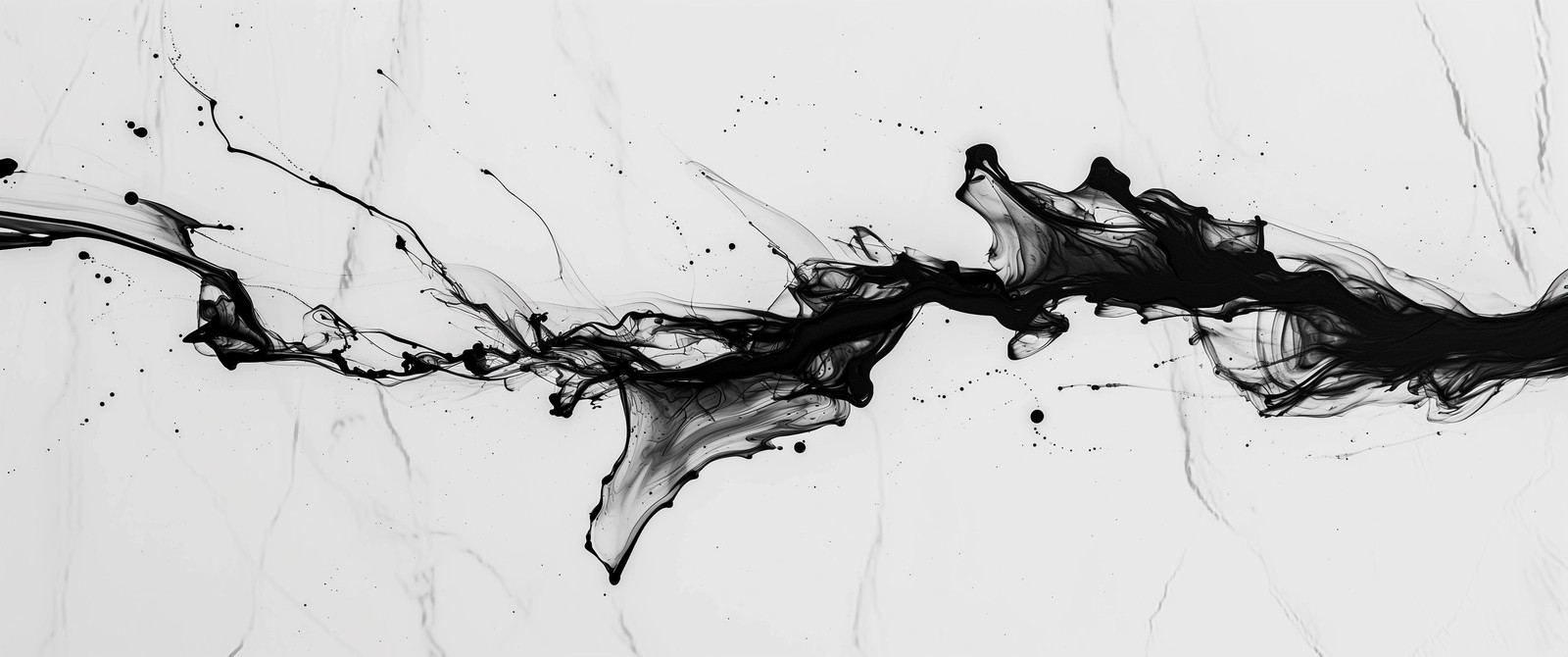 Abstract Black Ink Splash Wall Art