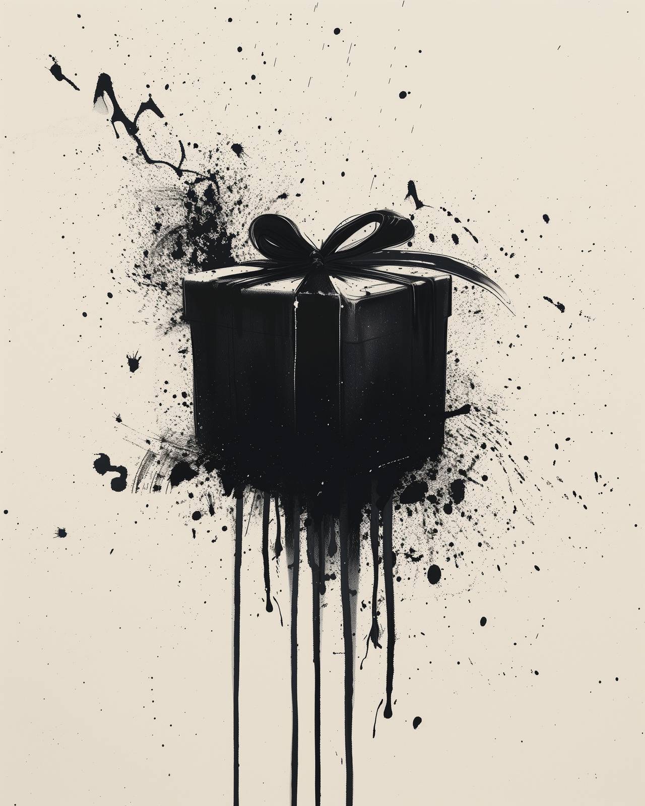 Abstract Black Gift Splash Wall Art